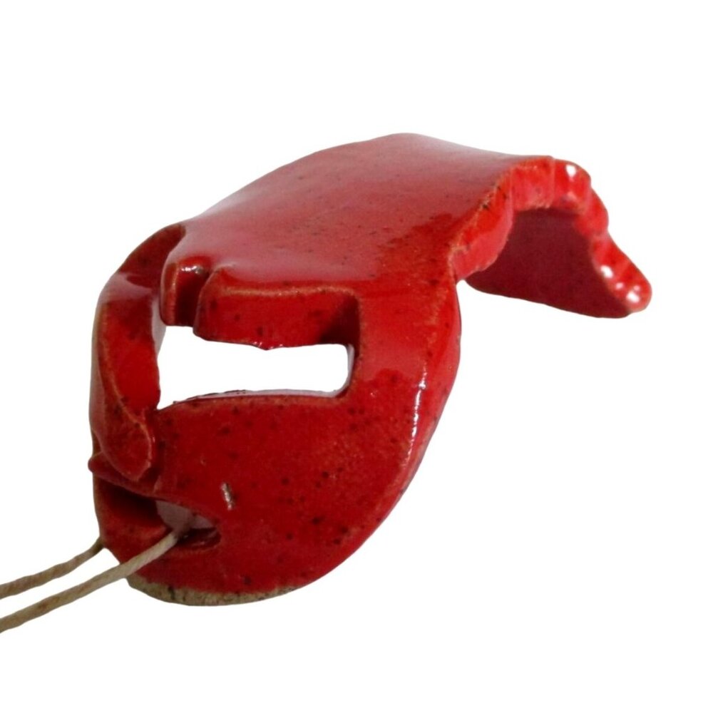 Red Lobster Pottery Ornament - Handmade Christmas Tree Decoration - Ocean Beach